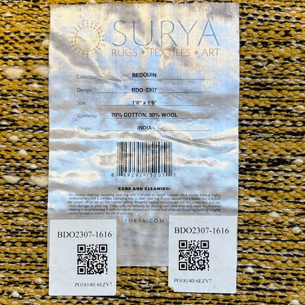 New Surya Chevron Pattern Neutral Colors Bohemian Tribal Fabric Wall Art Decor